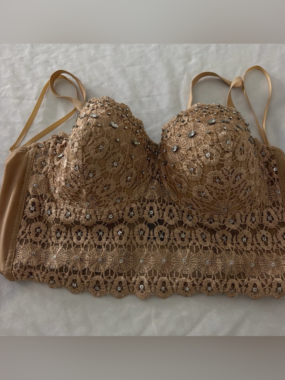Windsor Tan Lace Longline Bra